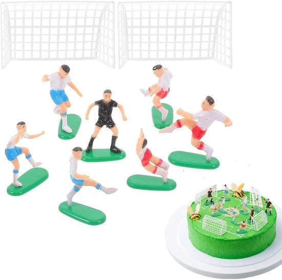 Decorazione per Torte Tema Calcio - Miniature Calciatori - Materiale Duraturo - Ideale per Compleanni