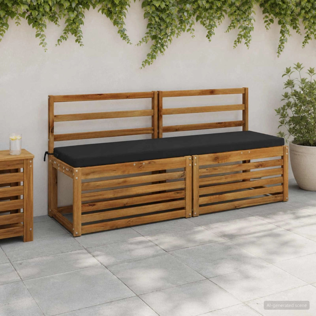 Cuscini per Panchina a 2 Pezzi SOEST 2 pz 100% Poliestere Nero 948995