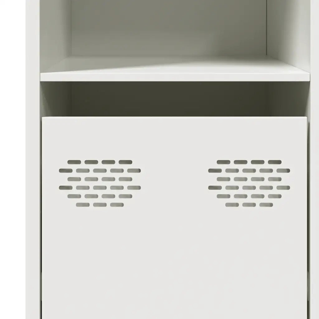 Credenza | Madia | Buffet da pranzo | Armadio da pranzo Bianca 135x39x73,5 cm in Acciaio Laminato a Freddo