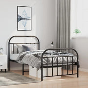 Giroletto con Testiera e Pediera Metallo Nero 100x200 cmcod mxl 105534