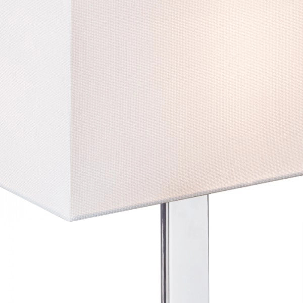 Lampada PLAZA M da tavolo bianco cromo 230V E27 42W