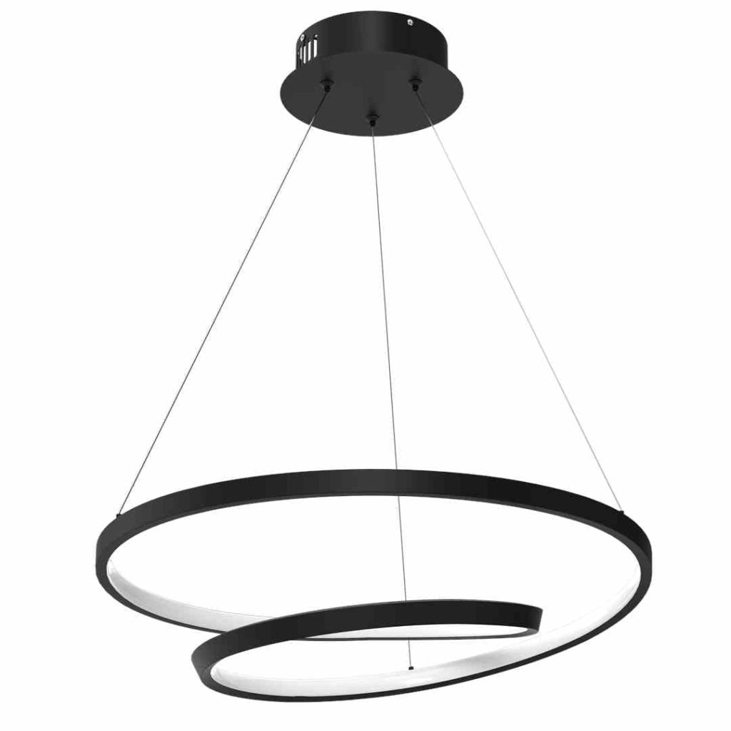 Lampada a sospensione LED nera 48W Ø50 Milagro Lucero