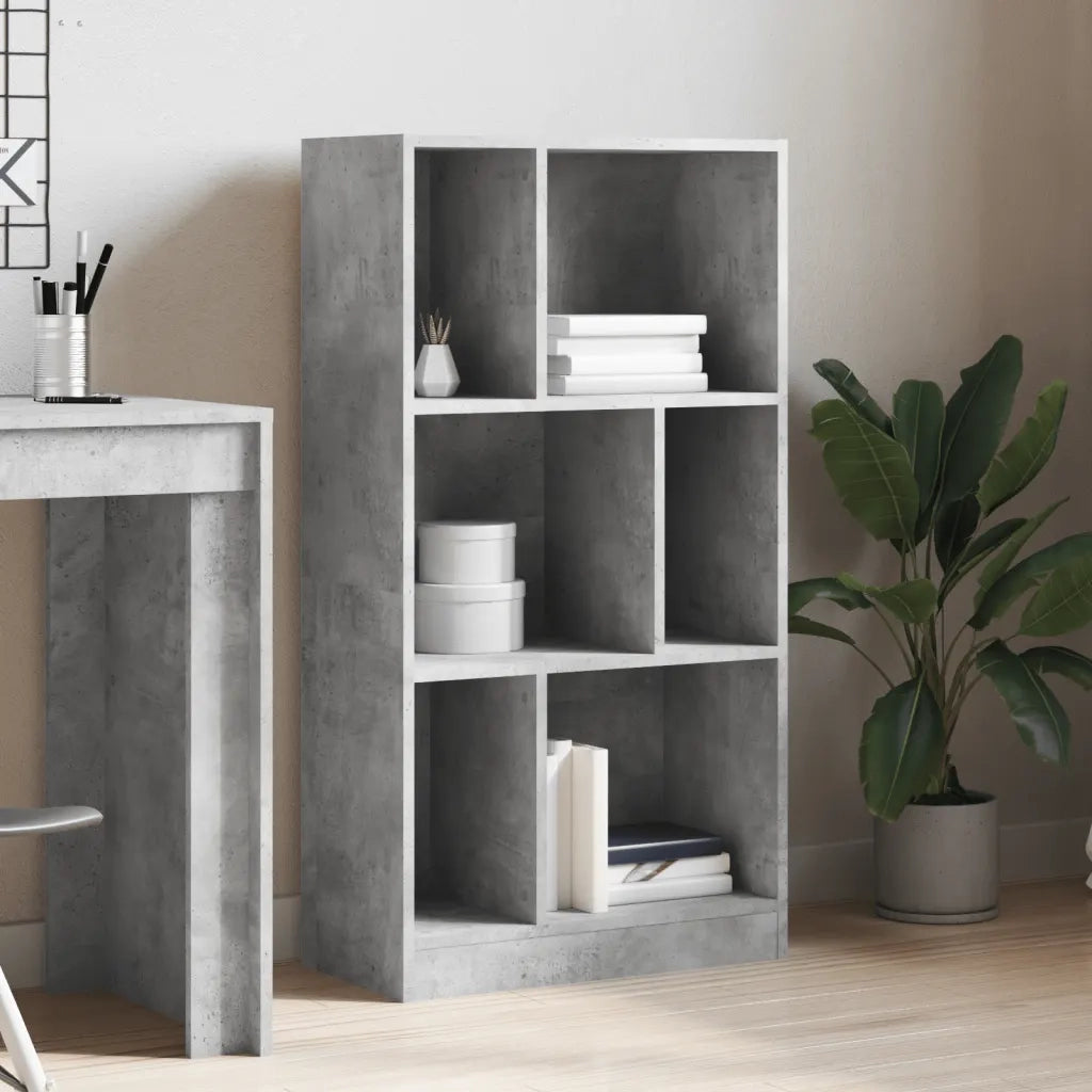 vidaXL Libreria Grigio Cemento 57x28,5x107,5 cm in Legno Multistrato
