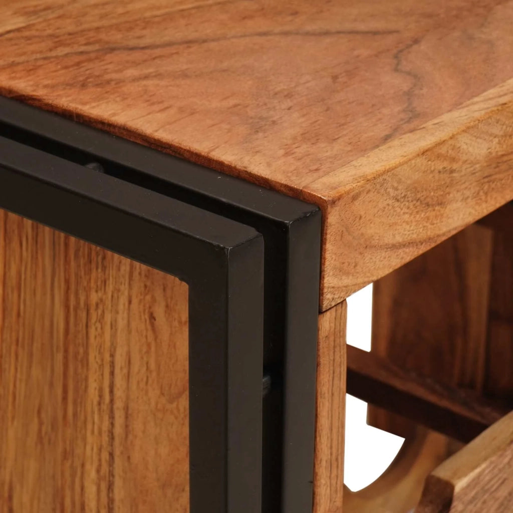 Portabottiglie Marrone 60 x 45 x 33 cm Legno di Acacia Massello