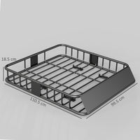 Portapacchi per Auto da 90,7 kg con Deflettori e Guide Laterali 110,5x99,5x18,5 cm in Acciaio Nero