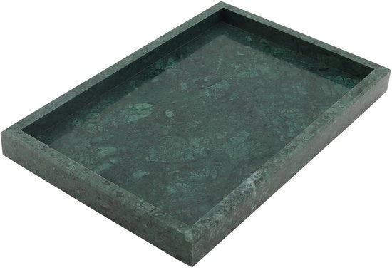 Tavolo di servizio in marmo naturale - Tavolo decorativo in marmo per salotto - Tavolo rettangolare verde - Organizzatore per bagno - 30x20cm - Adatto a...