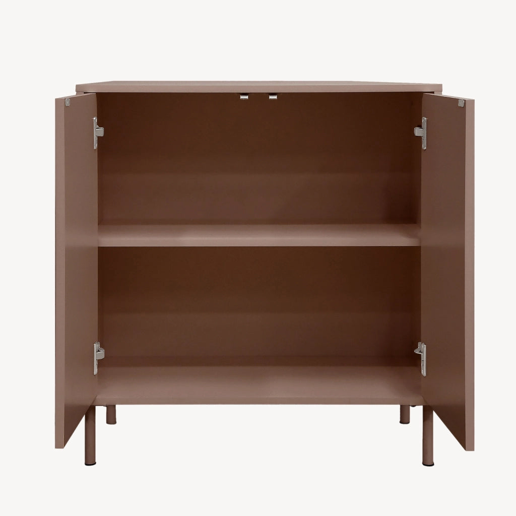 Credenza Holea Comò a 2 Ante 75 x 70 x 34 cm - Marrone Cioccolato Latte [en.casa]