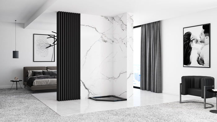 Piatto Doccia Acrilico Rea Diamond Black 90x90