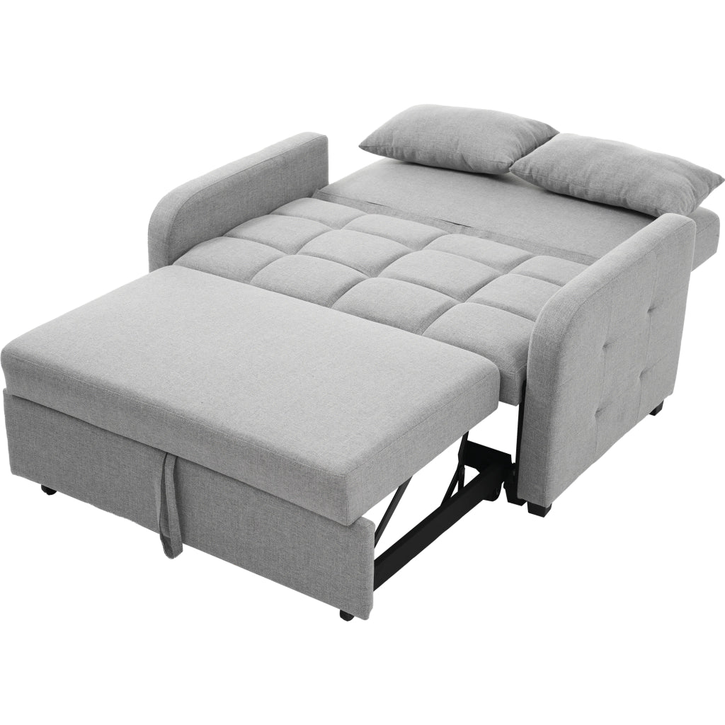 Divano letto pieghevole multifunzione con schienale regolabile, 127x180 cm, grigio antico