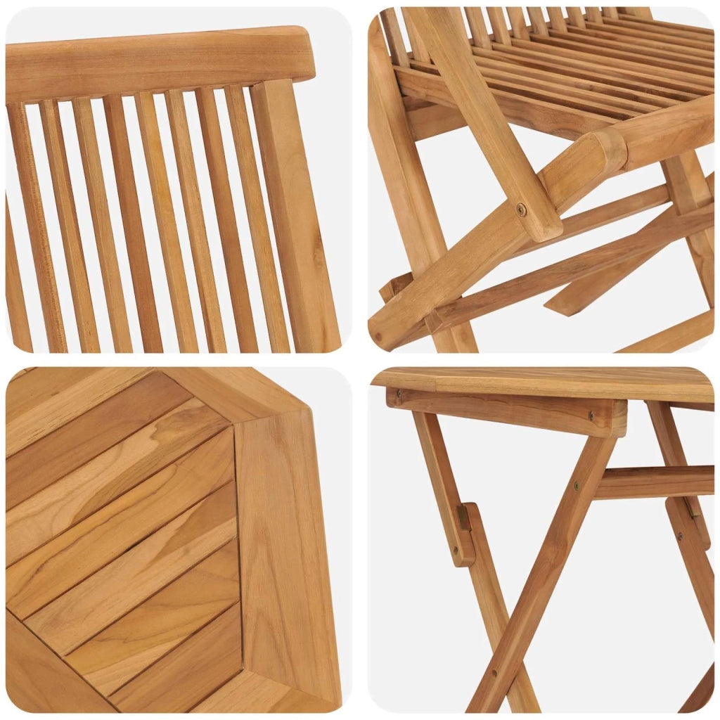 Set da Pranzo per Giardino 3 pz | Set Salotto da Giardino Marrone