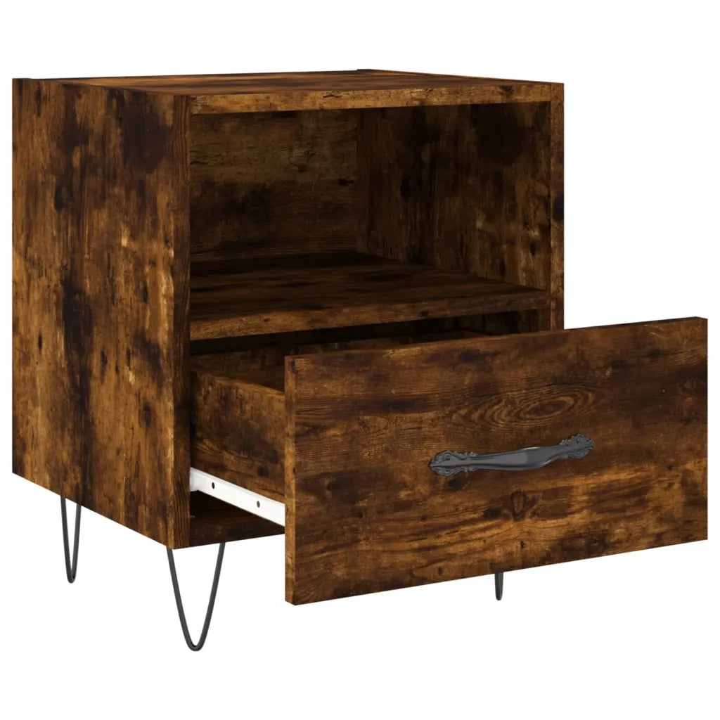 Comodini 2 pz-Set di 2 Tavolino da notte Rovere Fumo 40x35x47,5 cm in Legno Multistrato 438952