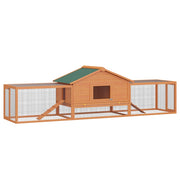 Recinto per Animali Domestici con 2 Gabbie e Rampa ¨C zephmum ¨C Naturale e Verde 309x79x86 cm