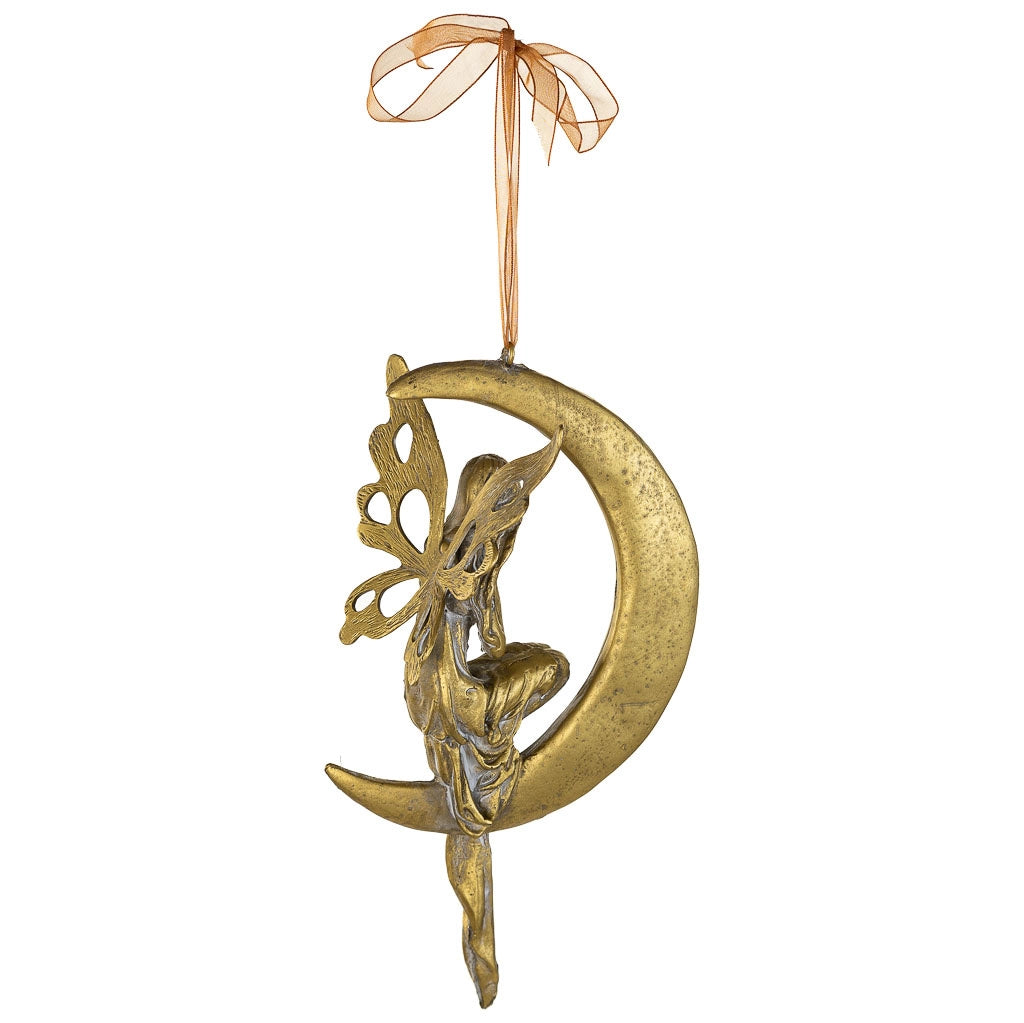 Figura decorativa in resina dorata 12x9x33h