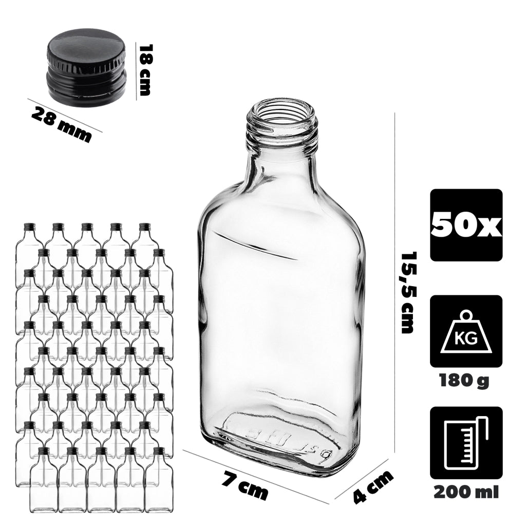KADAX Butelka piersiówka 200ml BUT200 z zakrętką c