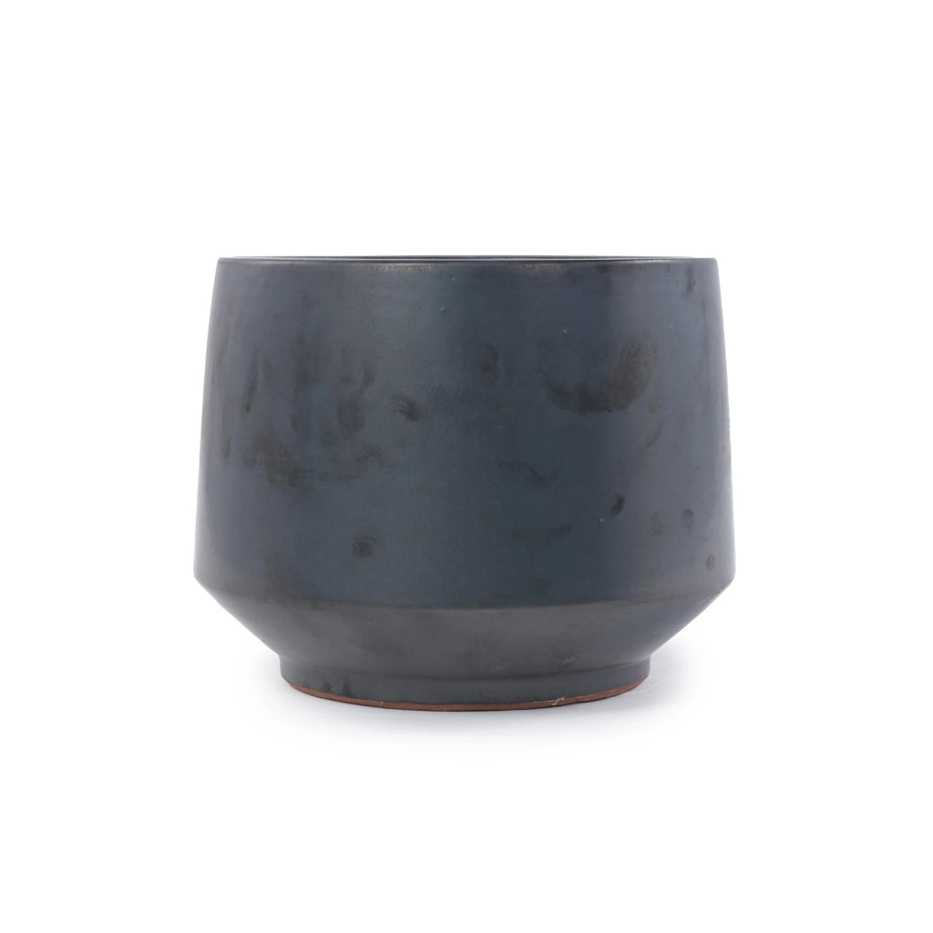 VASO Portapiante Ø 28 cm in Ceramica Nero Antico per Interni ed Esterni