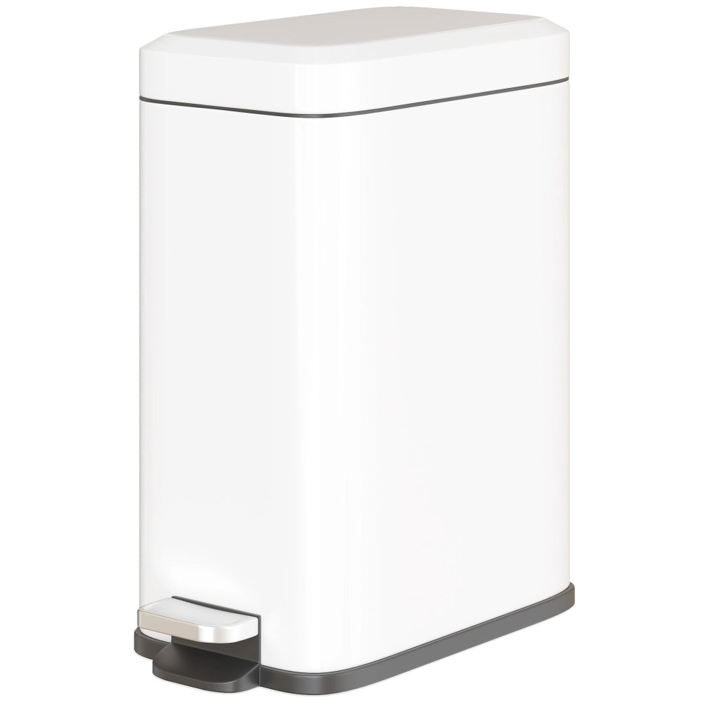 Cestino dei rifiuti in metallo ¨C Minimal ¨C 5 L, pedale, interno, bianco