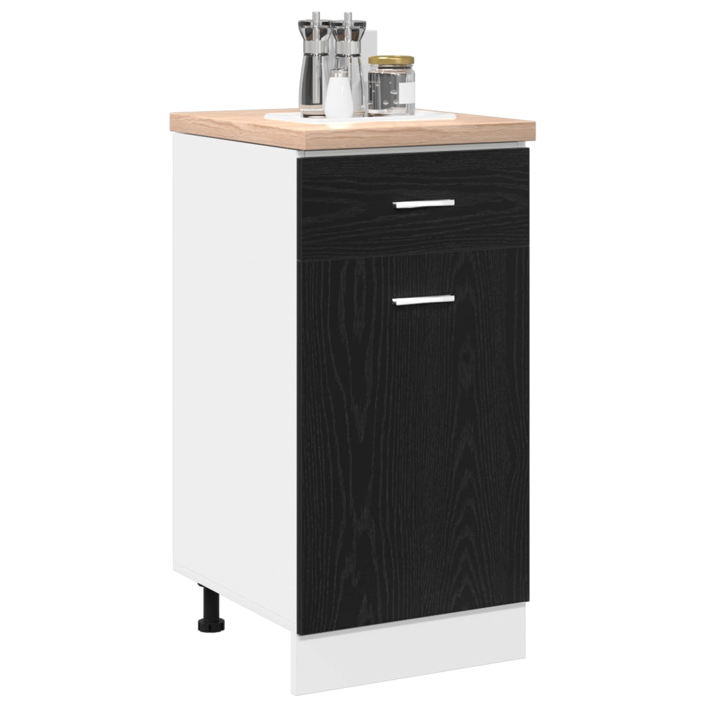 Mobile con cassetti - Rovere nero, 40x46x81.5 cm, Realizzato in legno ingegnerizzato
