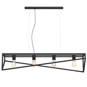 Lampada a sospensione industriale nera Gote 4xE27 Luminex