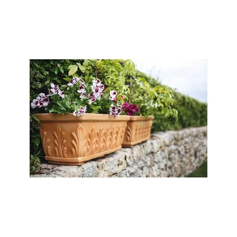 Vaso Fioriera decorativa classica tradizionale 60x30 H26 in polimero resistente impruneta per piante per giardini e terrazze - Made in Italy - Monacis