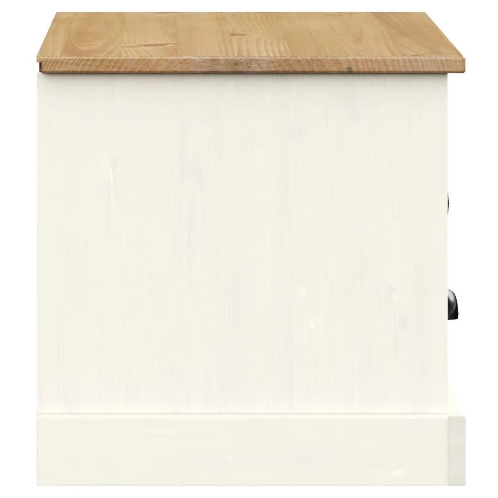 Mobile Porta TV VIGO Bianco 106x40x40 cm Legno Massello di Pino
