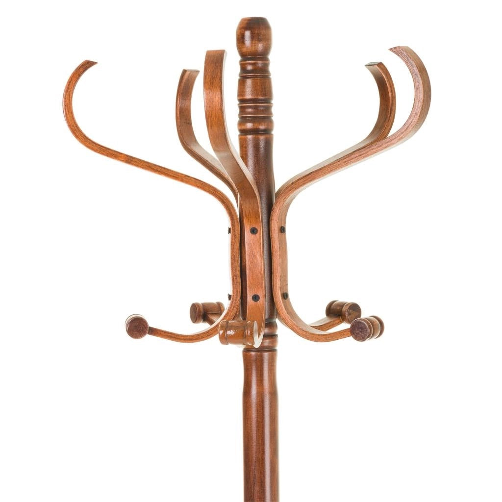 Appendiabiti da terra in legno laccato nocciola 45x45x182h cm
