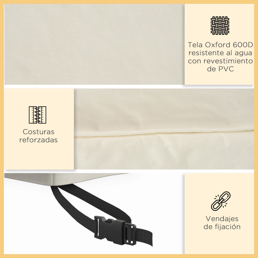 Copertura per Divano da Giardino 3 Posti ¨C zephmum ¨C Beige Impermeabile 218x111x101 cm