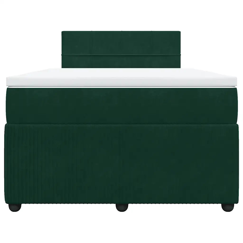 Giroletto a Molle con Materasso Verde Scuro 120x200 cm Velluto