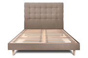 Letto 140x190 cm con testiera imbottita - Tessuto velluto