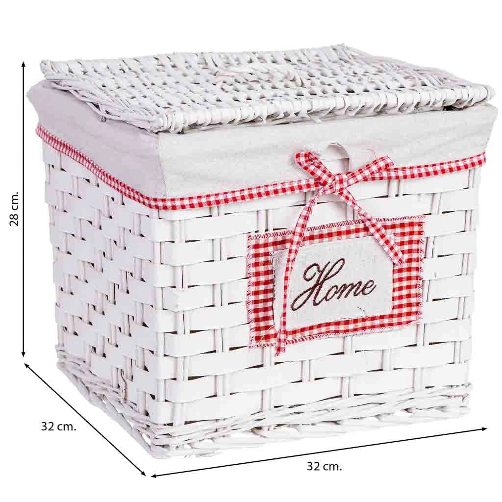 Cesto portabiancheria in vimini grigio 32x32x28h cm