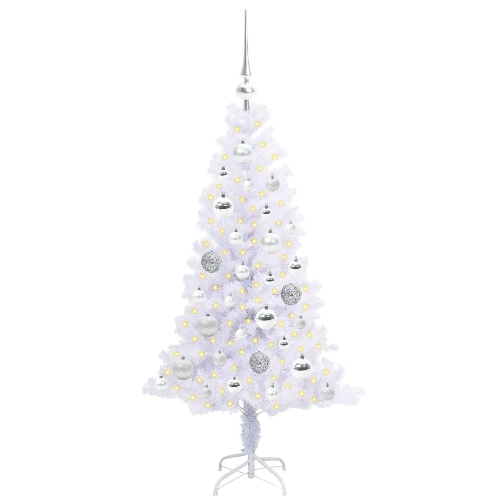 Albero di Natale | Decorazioni natalizie artificiale Bianco 120 cm PVC e Acciaio