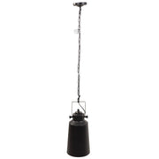 Plafoniera in metallo nero 19,5x19,5x34/123h