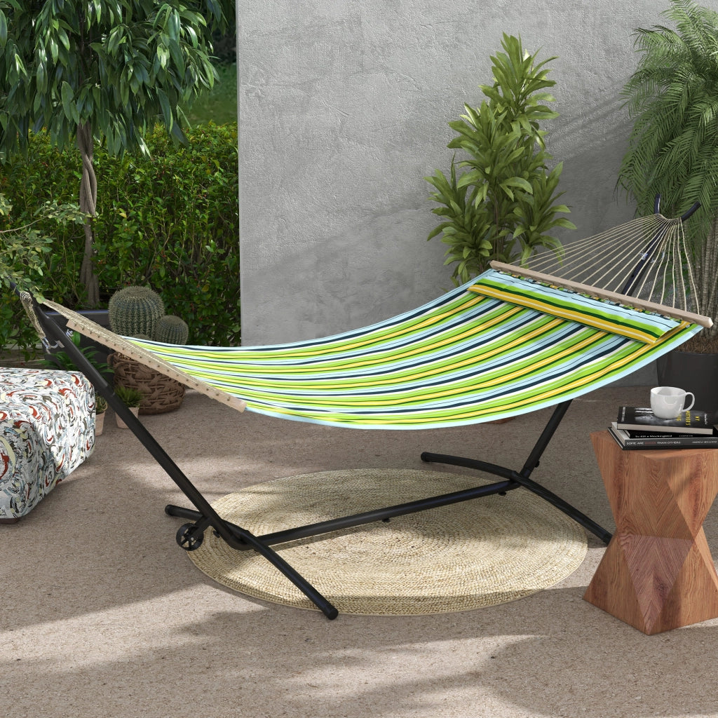 Supporto per Amaca con Rotelle ¨C Zephmum ¨C Nero, Metallo, 290x120x115 cm