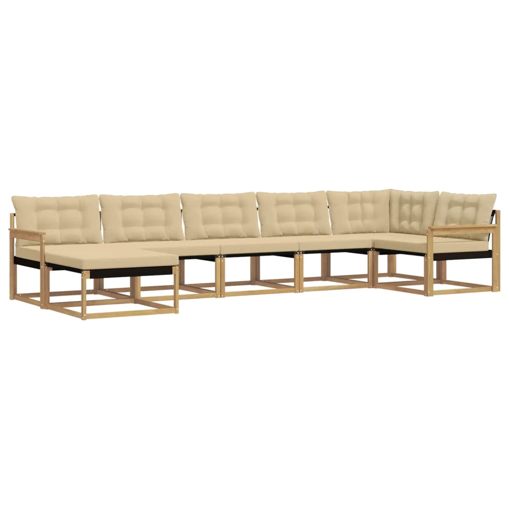 Set di divani da esterno con cuscino 7 pcs Bianco e Beige 3388895