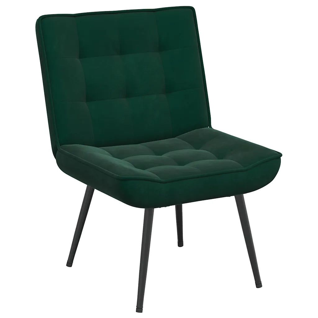 vidaXL Sedia Relax 64x74x84 cm Verde Scuro in Velluto