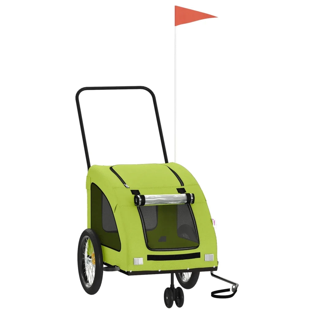 Rimorchio da Bici per Animali Verde Oxford e Ferro CFW2179707