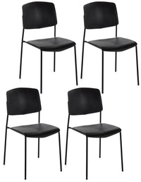 Set 4 Sedie 52x52xH79 cm in Polipropilene Mars Nero