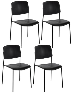 Set 4 Sedie 52x52xH79 cm in Polipropilene Mars Nero