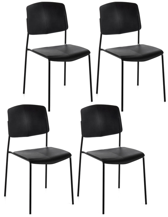 Set 4 Sedie 52x52xH79 cm in Polipropilene Mars Nero