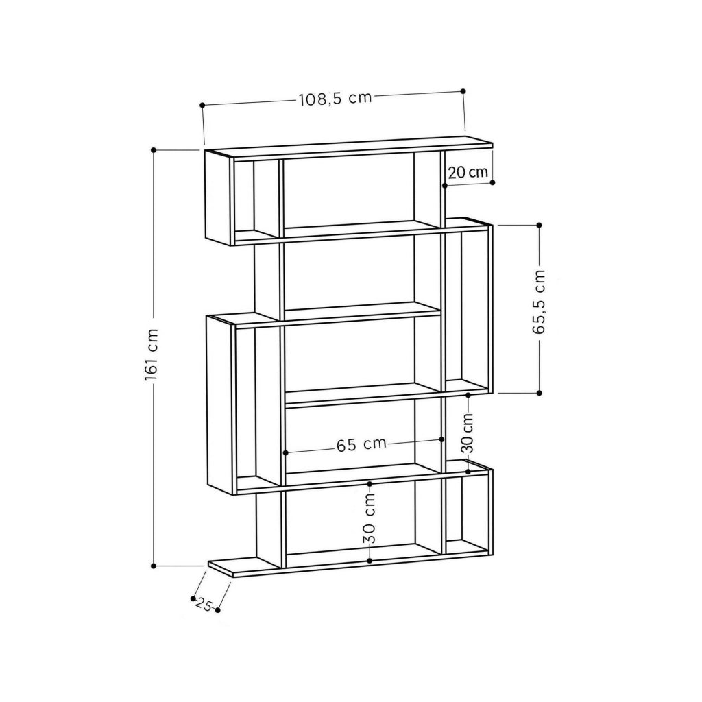 Libreria Agamermis, Scaffale da ufficio, Mobile portalibri, Biblioteca, 110x26h161 cm, Antracite e Beige