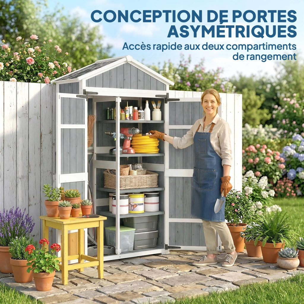 Armadio da Giardino ¨C Zephmum ¨C Grigio 105x55x179 cm