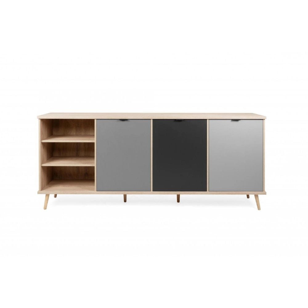 Madia 3 ante vano a giorno 209,6x40x88,3 Epik56 colore rovere antracite grigio