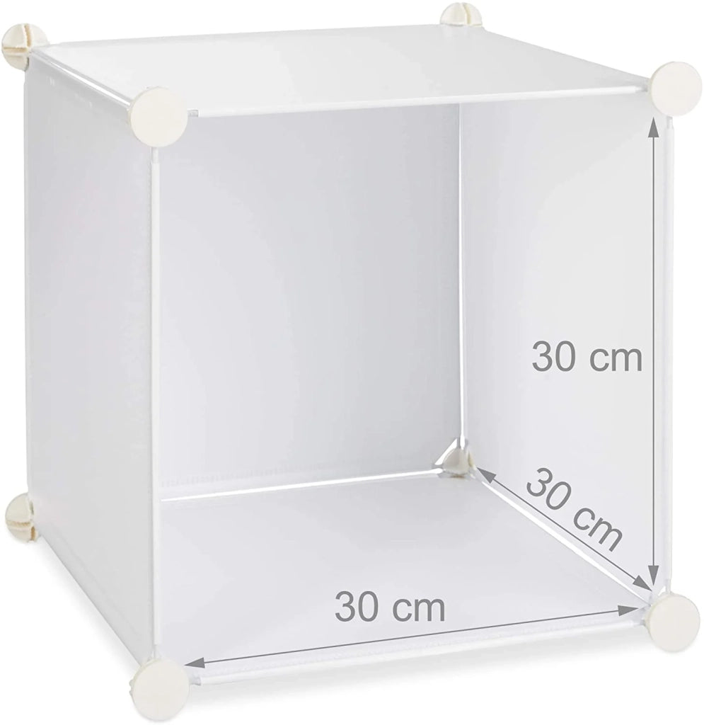 Scaffale modulare in plastica a 6 scomparti montaggio fai da te libreria a incastro bianco 13_0001188