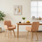 Sedie da pranzo girevoli 2 pz Bouclé Beige 54 x 58 x 87 cm 42034335