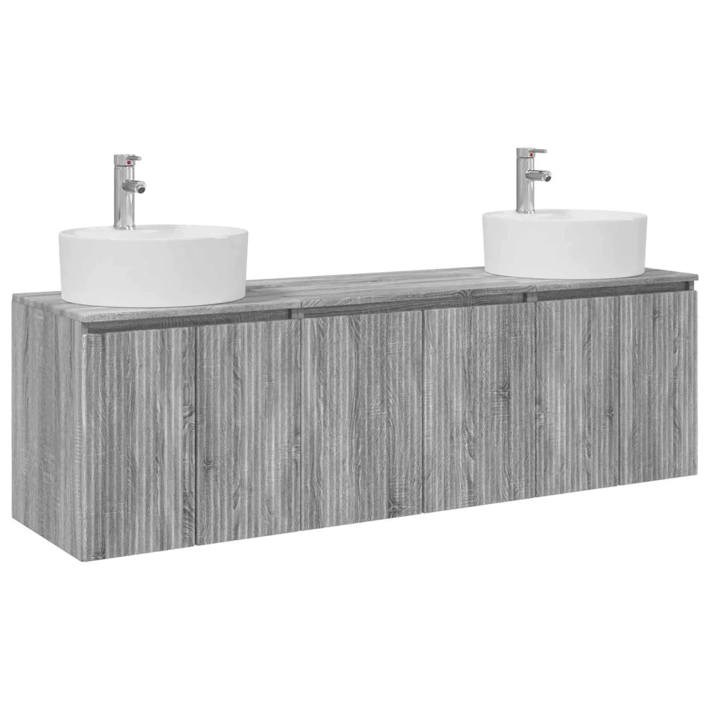 Set di Armadi da Bagno 3 pz Sonoma grigio 49,5 x 44,5 x 65 cm 3405673
