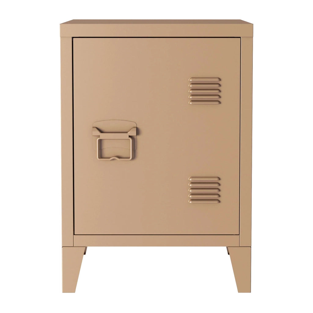 Comodino in acciaio laminato 57 x 40 x 30 cm marrone chiaro opaco 03_0008683