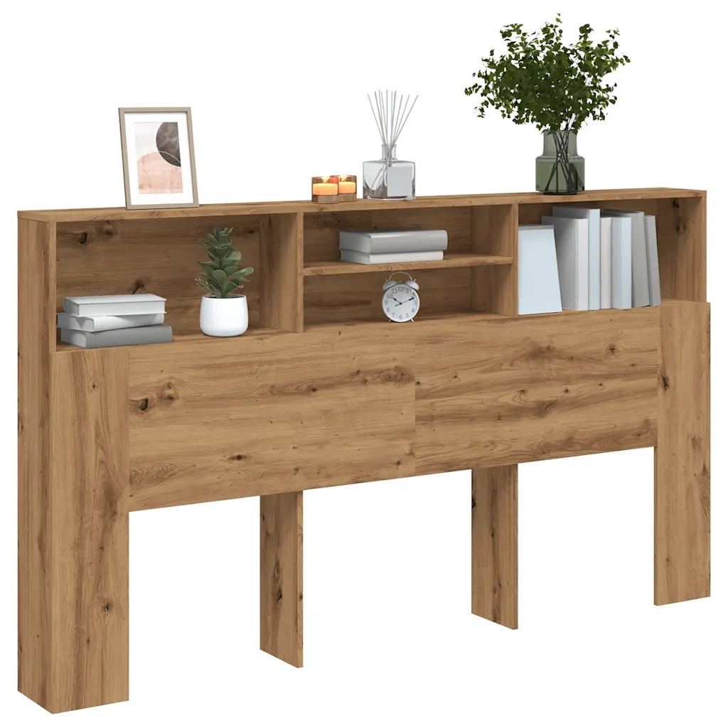 Mobiletto con testiera in rovere artigianale 180x19x103,5 cm in legno ingegnerizzato