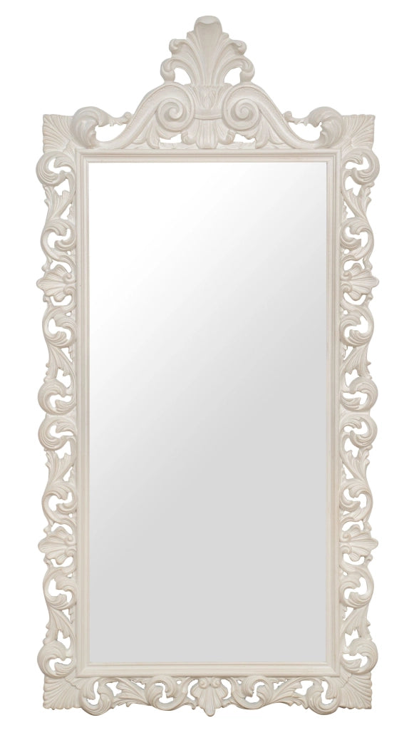 Biscottini SPECCHIERA DA PARETE IN LEGNO FINITURA BIANCA ANTICATA MADE IN ITALY Specchio