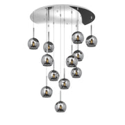 Lampadario Contemporaneo Future Metallo Cromo Vetro 12 Luci E27