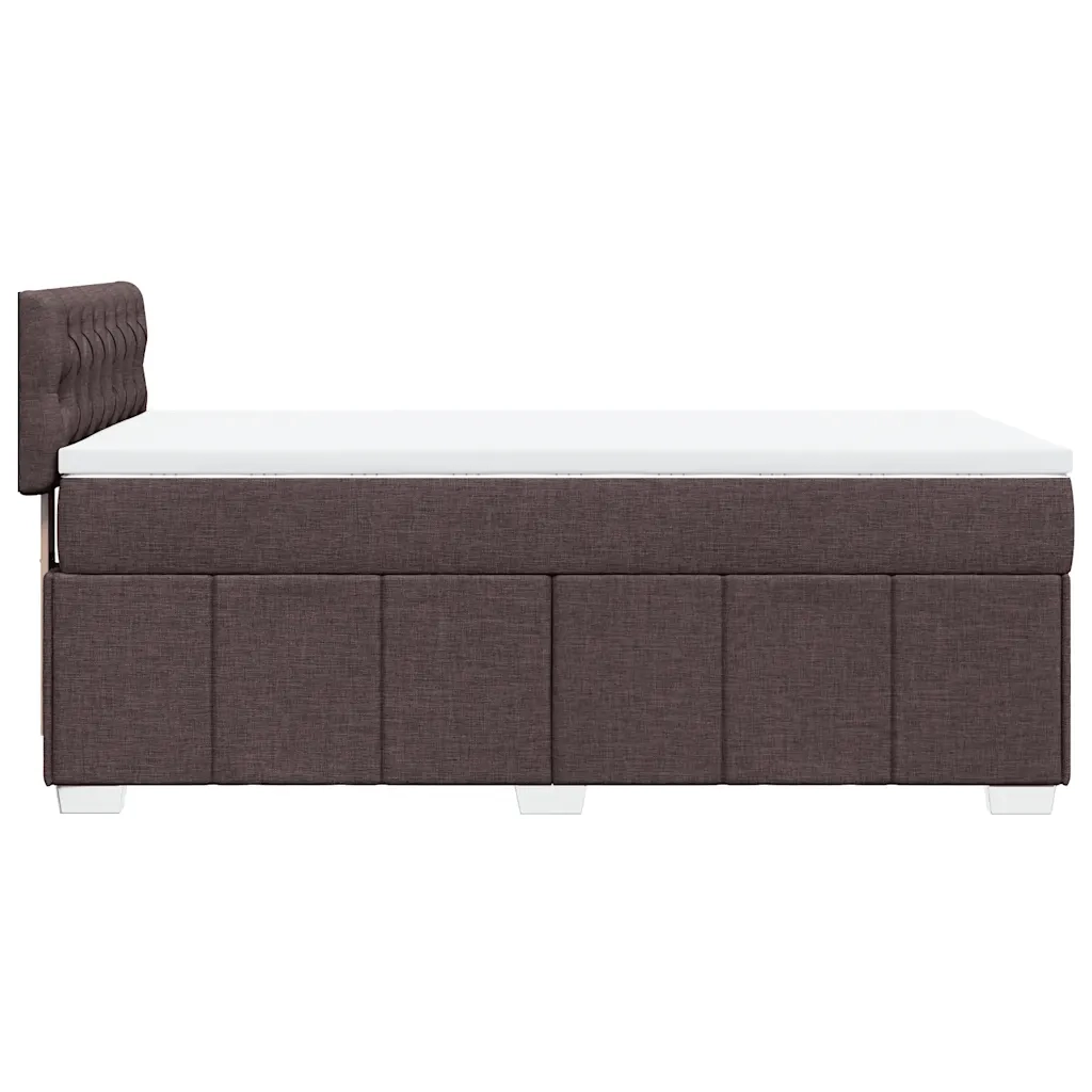 Giroletto a Molle con Materasso Marrone Scuro 90x200 cm Tessuto 3289261
