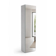 Scarpiera con Specchio Salvaspazio 7 Ripiani Per 14 Paia Di Scarpe Anta Reversibile Design Moderno Ingresso Camera Cameretta Minimal 160 x 52 x 23 Cm Bianco Lucido